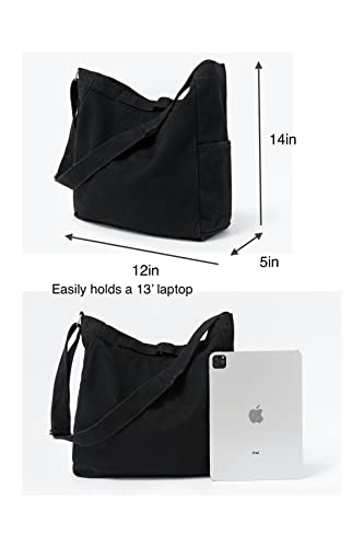 Bolsa Tote de Lona Lavada Jeelow 16oz para Mujer miniatura 3