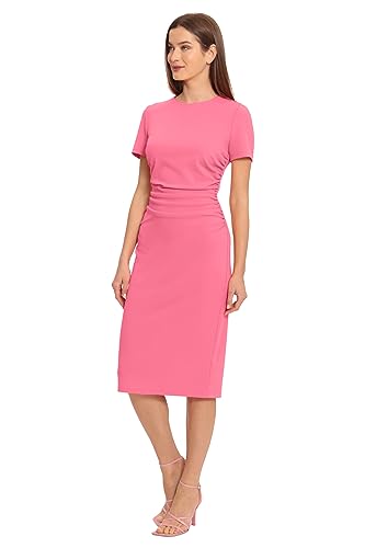 Image of Maggy London Women's Dresses Ruched Waist Crepe Sheath Dress Workwear Office Occasion Event Guest of