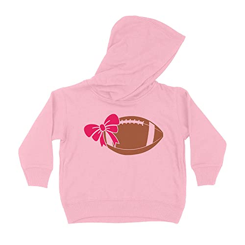 Bow Football Kids Hoodie Sweatshirt Toddler 2T Light Pink
