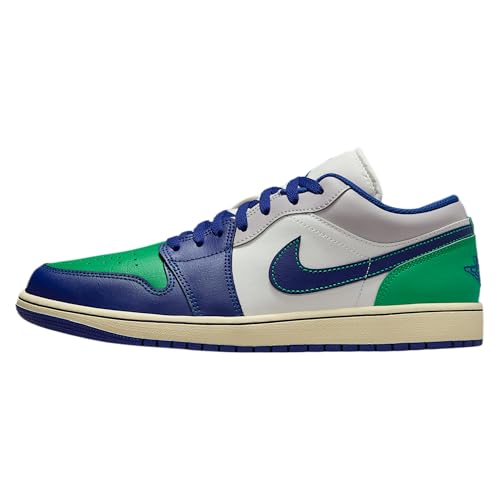 Air Jordan 1 Low Men's Shoes (Sail/Stadium Green/Neutral Grey/Deep Royal Blue)