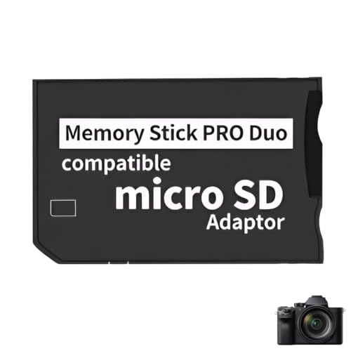 ZALAOR Memory Stick Adapter for PSP 1000/2000/3000 Micro SD to PRO Duo Card Converter TF to MS Adapter for Sony Handycam & PlayStation Portable (Black)