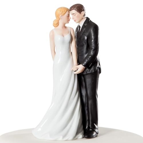 Bliss Wedding Cake Toppers: Bride & Groom Keepsake Figurine | Fine Porcelain | 6 Inches