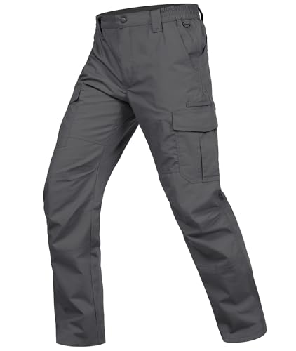 Zoofly Cargohose Herren Wasserdicht Taktische Wander Hose Outdoor Jagdhose Männer Funktionshose Mit Taschen Dunkelgrau 32Wx32L