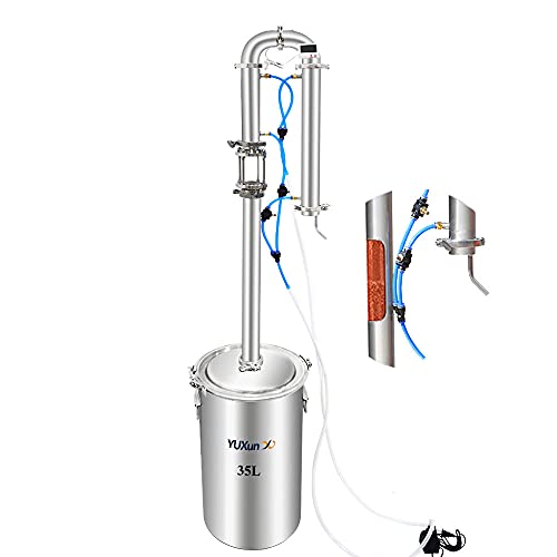 35 Litres Still Wine Making Kit Water Distiller Home Brewing for Whisky Wine Brandy Gin Vodka Alcohol Distillation
