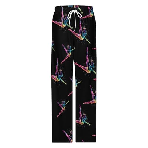Gymnastics Girl Pattern Mens Pajama Pants Loose-Fit Pjs Bottoms Lounge Pant Sleepwear with Pockets3