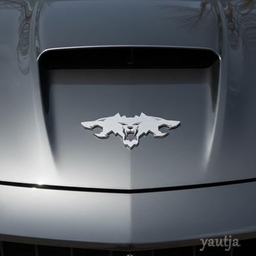 Image of Yautja 3D Metal Cerberus Emblem Decal Wolf Head SilverGlitter Badge Sticker | Wolf Pack Emblem Decal, Zinc Alloy Rear Side Front Badge, Universial Decorative Decal for Cybertruck Truck Motorcycle Trunk