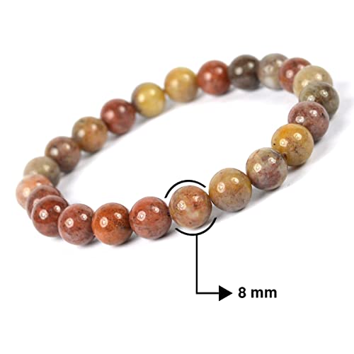 Image of Reiki Crystal Products Natural Crystal Stone Bracelet 8 mm Round Beads for Men & Women | Gemstone Jewellery Bracelet | Reiki Charged | Multiple Stone Variants Available