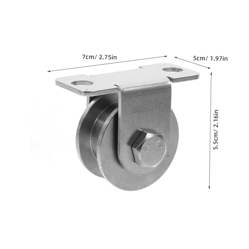 Paquete de 2 poleas de cable de acero inoxidable de 48 mm con rodamientos, poleas de cuerda pequeñas montadas en la pared para puertas correderas, aplicaciones industriales y lisas