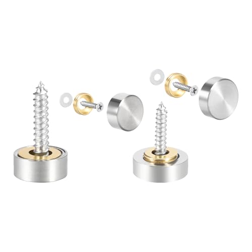 Capuchons de miroir uxcell en acier inoxydable pour masquer les vis apparentes du mobilier