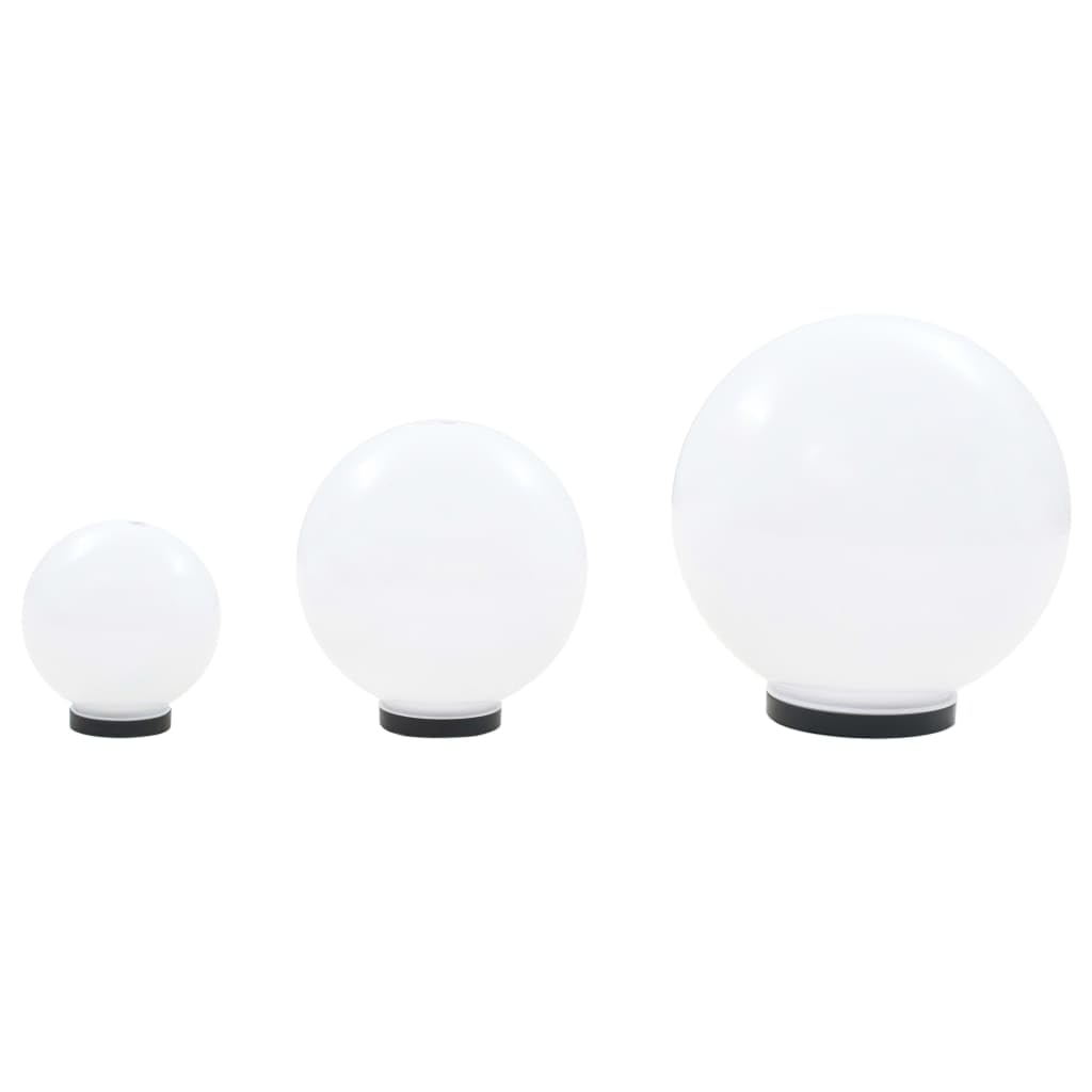 vidaXL 3X Lampade Set a LED Sferiche in PMMA Luci Illuminazione per Esterni