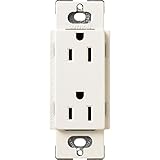 Lutron SCR-15-BI Satin Colors 15A Electrical Socket Duplex Receptacle, Biscuit