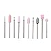 10pcs Nail Drill Bits Set,Spazzola per Polveri per la Pulizia Delle Cuticole, Teste di Levigatura Rotative per Lucidatura, Strumenti per Unghie (01#)