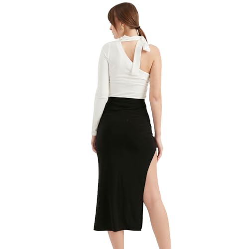 TUBANUR Midi Skirt for Women's | High Waist Zippered Side Slit Skirts | Casual Work Women Clothing2