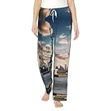 Ligeros y cálidos: diseñados para dormir por la noche o descansar en casa, estos pantalones de pijama con estampado de estatua de la libertad en Nueva York son ligeros pero cálidos, proporcionando el equilibrio perfecto entre comodidad y transpirabilidad.