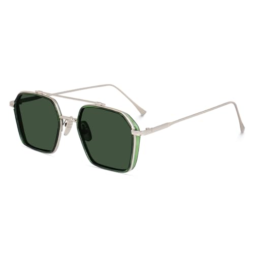 Image of CREEK Unisex Full Rim Hexagonal Branded and Stylish Sunglasses | 100% UV Protected | Men & Women | Medium | CH S1145-Pack of 1