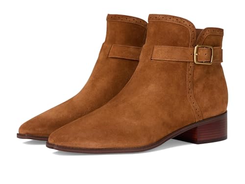 Cole Haan Women's Norella Buckle Boots, Tobacco Suede, 8.5-B US