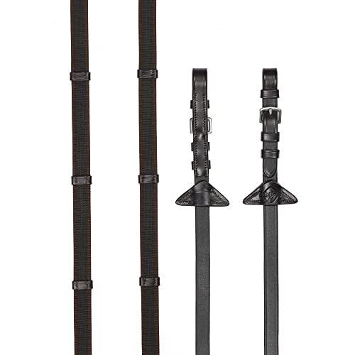 Rênes continentales filet marron grip caoutchouc boucles argentées LeMieux