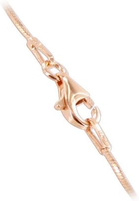 Miniatura 3 de Tobillera de cadena de pie de serpiente de oro rosa de 14 quilates sobre plata de talla diamante de 0039in