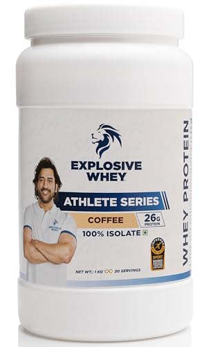 Image of Athlete Series 100% Isolate Whey Protein | Trusted by M.S. Dhoni | 26g Protein per scoop | Informed Sport Certified | Pro-Pre Biotics | Digestive Enzymes for Higher Absorption | Coffee - 1kg