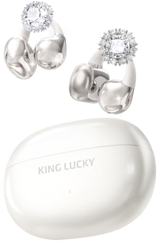 king luckyイヤーカフ イヤホンbluetooth|着脱可能バタフライイヤリングレディース【ワイヤレス オープン イヤー Bluetooth イヤホン/イヤーカフ/防水 IPX5 /マイク内蔵/急速充電/音漏れ抑制/ENC通話】携帯空気伝導 日本設