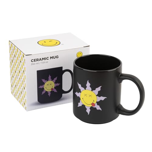 Grupo Erik Tasse Kaffeetasse Smiley Comics Black - Kaffeebecher - Teetasse Größe 9,5 cm x 8 cm - Fassungsvermögen 350 ml - Offizielles… – Ansicht 1