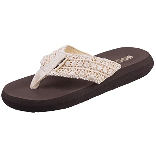 Rocket Dog Spotlight Lima Fabric Womens Natural Multi Flip Flops - UK 7