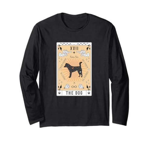 紀州 軒 タロットカード 犬の銀河宇宙天体 長袖Tシャツ