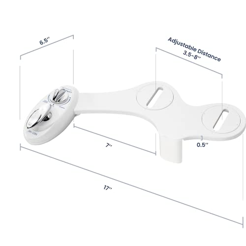 Luxe Bidet Neo 180 – Selbstreinigende Dual Düse – Frische, Wasser ohne Elektrik Mechanische Bidet WC-Aufsatz (weiß und weiß)