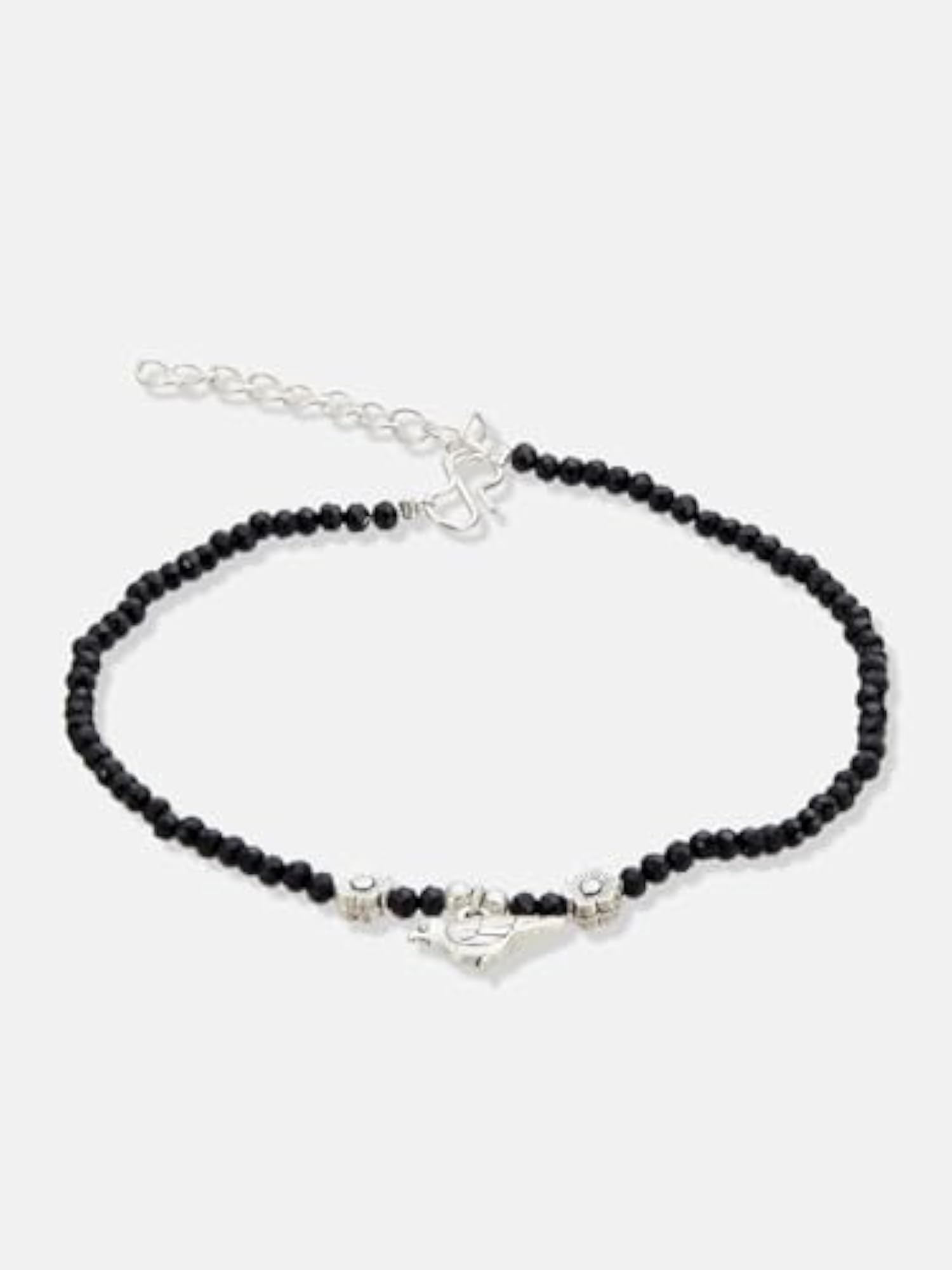 Set of 2 German Silver Plated Floral Shaped Anklets