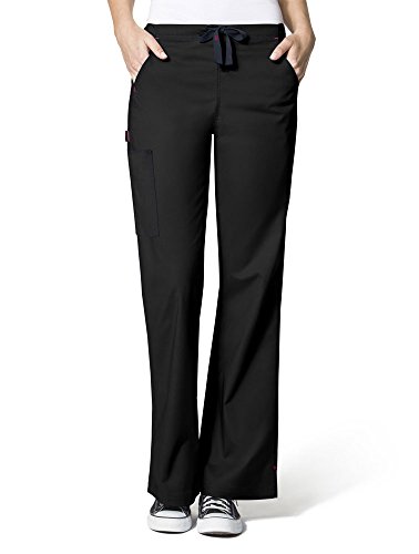 WonderWink Women's Wonderflex Grace Scrub Pant, Black, 4X-Large