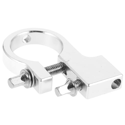 Abrazadera para pedal de batería y baquetas, soporte para baqueta plateado, accesorio para instrumentos compatibles con hardware de montaje para pedal de batería, uso en percusión miniatura 1