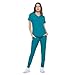 Natural Uniforms Ultra Stretch Form Fitting Womens Scrub Set (Teal, X-Large)
