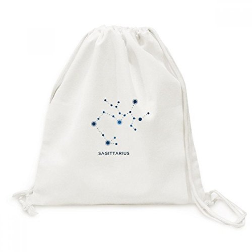 Sagitário Constelação Signo do Zodíaco Mochila de lona com cordão, bolsas de compras para viagem