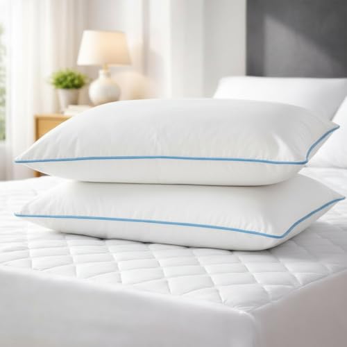 Image of ROMA PUF Stardust Virgin Microfiber Pillow, Height Adjustable, Orthopedic, Toxin-Free, Soft & Supportive for Neck Back Shoulder Cervical Side Sleeping, Pack of 2 (24x16 Inch)(Bag Included)