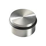 PHOS Design, TSB50-34, Türstopper zur Bodenmontage, massiver Edelstahl, Ø5,4 cm, Höhe 3,4 cm, Abstandshalter Türpuffer, Wandschutz zur Bodenbefestigung, Bodentürstopper mit Gummiring, Made in Germany