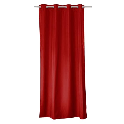 ED ENJOY HOME Rideau Thermique Occultant Rouge 135×240 cm, Œillets Métal, Anti-Chaleur, Anti-Froid, pour Chambre et Salon