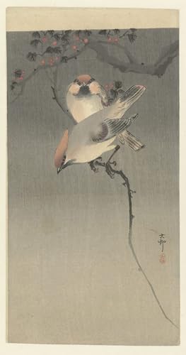 Toile Lierre rouge Ohara Koson impression haute définition 60x90