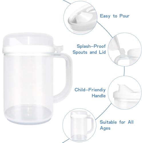 3 Pack Early Learning Kids Easy Pour Mini Pitchers,with Lid & Handle 22 Oz Clear Plastic Pitcher for Lemonade Milk Cold Drink Home Daily Party