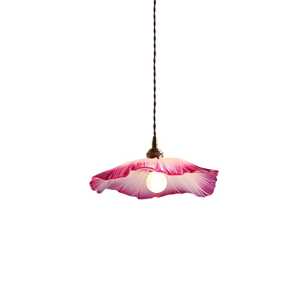 Lámpara de techo de flor rosa degradado para crear un rincón de lectura en el dormitorio