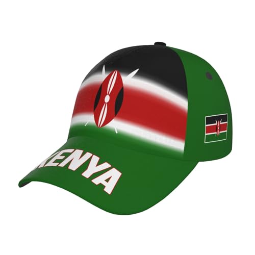 HACXZ Gorras de béisbol Unisex para Adultos con Estampado 3D de la Bandera de Kenia en Degradado de Color, Ideales para Aficionados al fútbol. Color Negro.