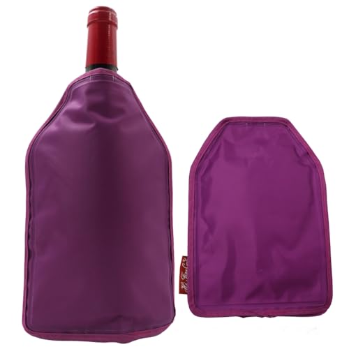 Raffreddatore Rapido per Vino, Refrigeratore per Bottiglie di Vino in gel, manicotto per congelatore, vodka, tequila, refrigeratore (viola)