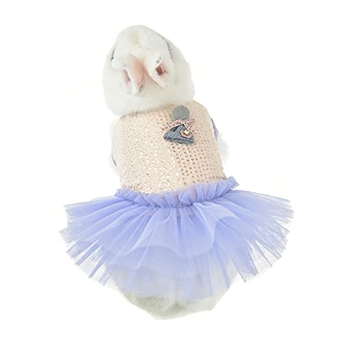 Cute-Bunny-Rabbit-Dress-Clothes-for-Mini-Dog-Small-Animal-Chinchilla-Easter-Costume-Outfits-XXS-Dog-Clothes-XSChest-110inch-Purple