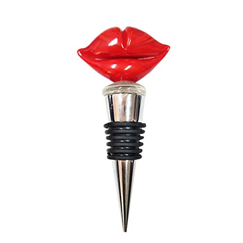 Red Lips Shaped Wine Stopper, Valentine's Day Heart Wine Stopper, Wine Lover Gift, Champagne Wine Bottle Stopper, Handmade Glass Wine Stopper, Bridal Shower Party Favors, Wine Accessories