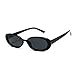 Produktbild DXQDXQ Vintage Cat Eye Sonnenbrille Mode Unisex Kleines Rahmen Katzenauge Ovale Retro Weinlese Eyewear Reise Sonnenbrille UV-Schutz Gläser Mit Brillenetui (Color : Black)
