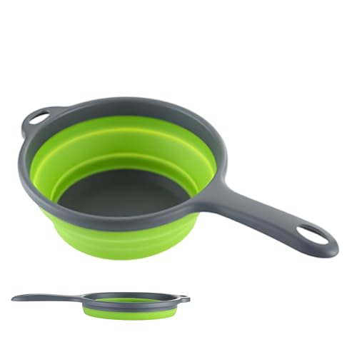 1400ml Portable Folding Water Saucepan, Shower Water Spoon with Long Handle of 35 cm, Use in Kitchen Bathroom Shower Washing Rinse Motorhome Camping