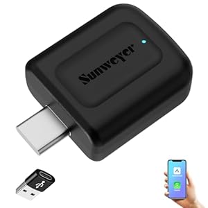 Sunweyer 2024 Nieuwste draadloze CarPlay & Android Auto Dongle 2 IN 1 Auto Connect Box, USB-A/Type-C-poort, ondersteunt online updates bedraad naar draadloze adapter