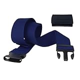 Homymusy 60 Inch Adjustable Gait Belts for Seniors - Comfortable Buckle Protect Cover Keep Belt Buckle Reaching The Waist,Supports up to 350 lbs(Navy, 60INCH Quick Release Buckle)