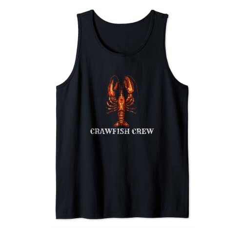 Hombre Divertido Crawfish Crew Cajun Mariscos Chupando Mudbug Camiseta sin Mangas