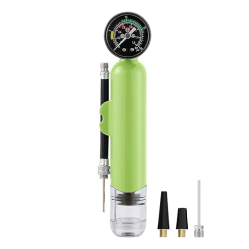 Gettimore Mini bomba de aire con manómetro para pelotas deportivas, 1,4 bar/20 psi, material ABS, diseño compacto y portátil para baloncesto, fútbol, voleibol