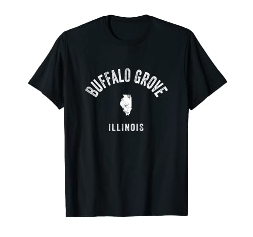 Buffalo Grove Illinois IL Vintage 70s Diseño deportivo atlético Camiseta
